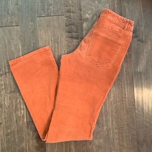 Talbots Women's Straight Leg Cordoroy Jeans in Vibrant Orange, Size2 Long